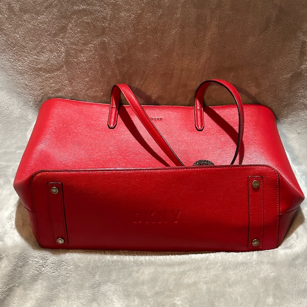 DKNY Red Leather Tote Bag - Picture 13 of 13